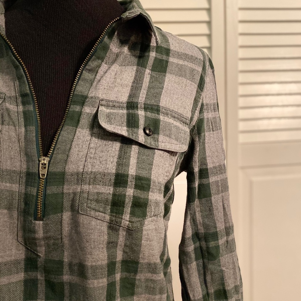 Madewell Green & Grey plaid Shirt